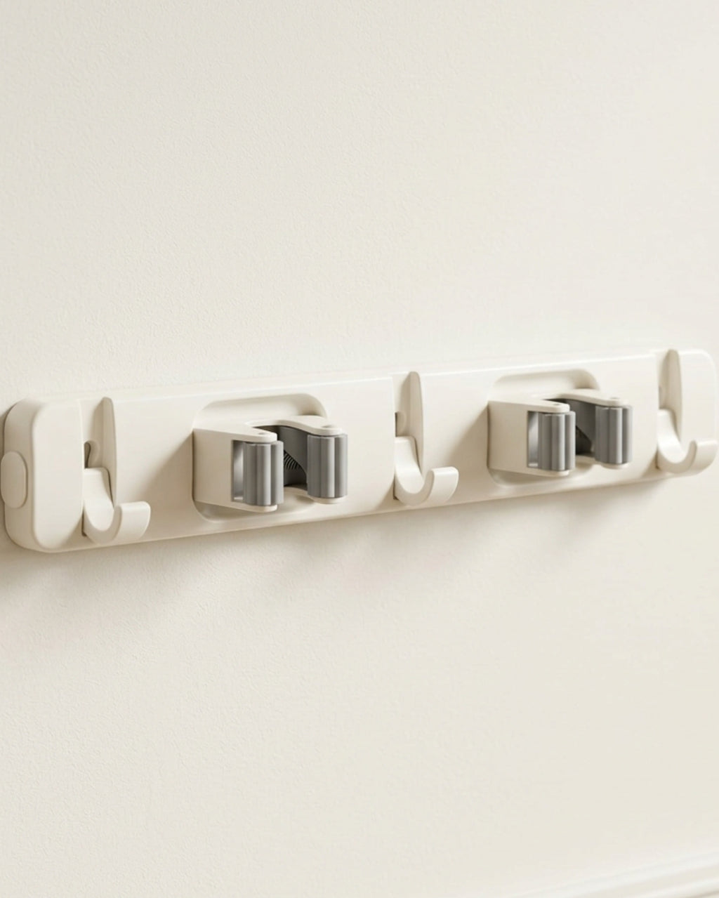 Qwbdk ABS Utility Holder Two Spring Grips Three Folding Hooks Warm White - Lifestyle view