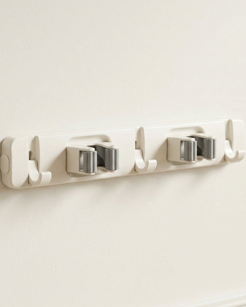 Qwbdk ABS Utility Holder Two Spring Grips Three Folding Hooks Warm White - Lifestyle view