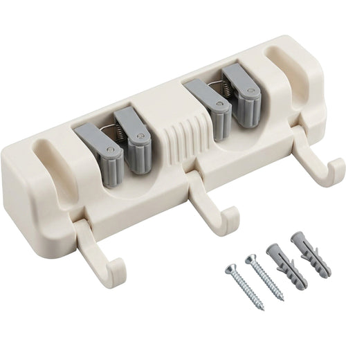 Qwbdk ABS Utility Holder Two Spring Grips Three Folding Hooks Warm White - Product view