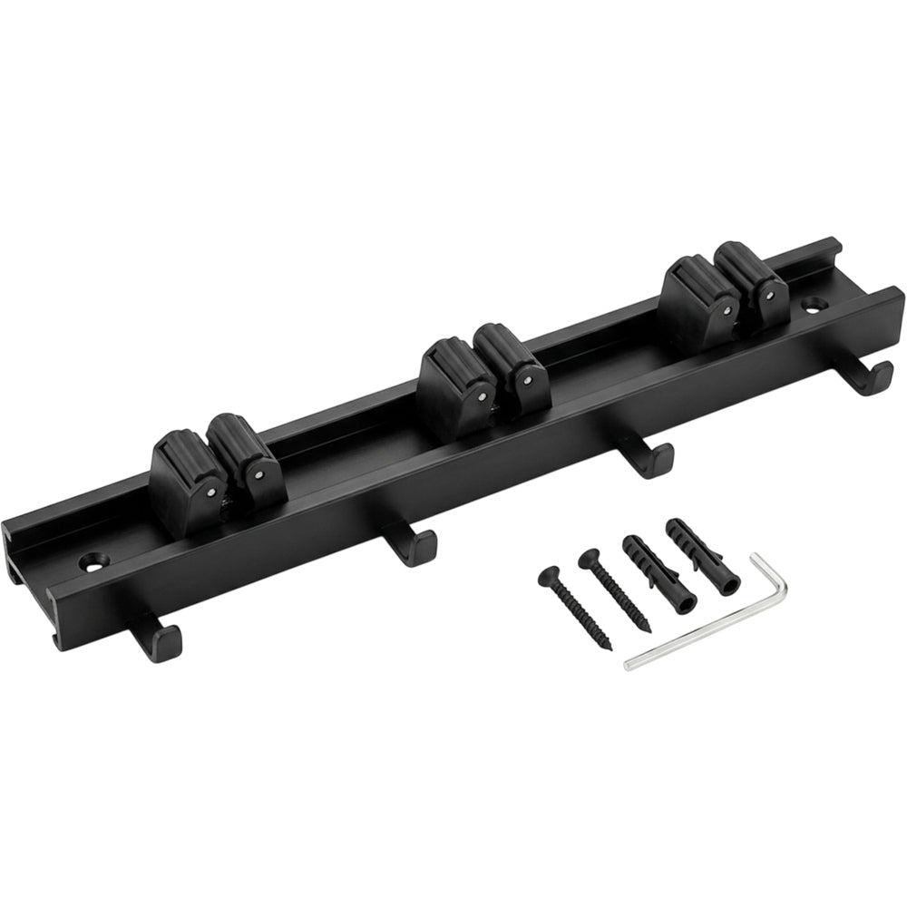 Qwbdk Aluminum Slide Rail Three Grips Four Hooks Matte Black 42 cm - Product view
